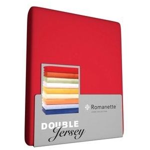 Double Jersey Hoeslaken Romanette Rood-1-persoons (80/90 x 200/210/220 cm)