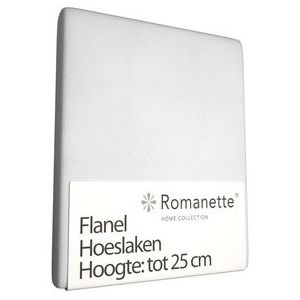 Flanellen Hoeslaken Romanette Wit-160 x 200 cm