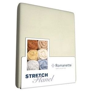 Flanellen Stretch Hoeslaken Romanette Ivoor-Lits-Jumeaux (160/180 x 200/210/220 cm)
