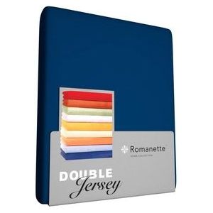 Double Jersey Hoeslaken Romanette Marine-1-persoons (80/90 x 200/210/220 cm)