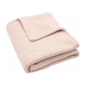 Jollein - Deken Ledikant 100x150cm - Dekentje Baby - Grain Knit - Wild Rose/Velour