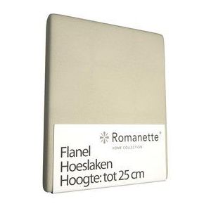 Flanellen Hoeslaken Romanette Beige-160 x 200 cm