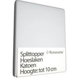 Katoenen Splittopper Hoeslaken Romanette Zilver-180 x 210 cm