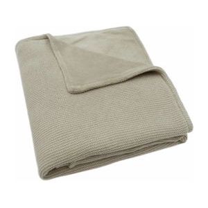 Ledikantlaken Jollein Deken Ledikant Basic Knit Olive Green/Fleece-100 x 150 cm (Ledikantlaken)