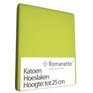 Katoenen Hoeslaken Romanette Appel Groen-80 x 200 cm
