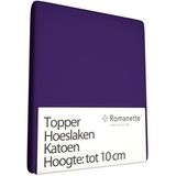 Katoenen Topper Hoeslaken Romanette Paars-160 x 200 cm