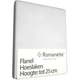 Flanellen Hoeslaken Romanette Wit-180 x 220 cm