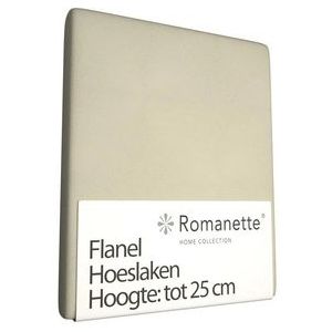 Flanellen Hoeslaken Romanette Beige-80 x 200 cm