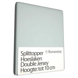 Double Jersey Split Topper Hoeslaken Romanette Zilver-Lits-Jumeaux (160 x 200/210/220 cm)