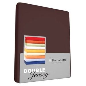 Hoeslaken Romanette Mahonie (Double Jersey)-Lits-Jumeaux (160/180 x 200/210/220 cm)