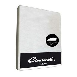 Cinderella Molton Hoeslaken - Split - 50% Katoen 50% Polyester - 200x200/210 cm - Tot 15 cm hoog - Wit