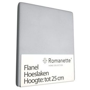 Flanellen Hoeslaken Romanette Lichtgrijs-200 x 200 cm