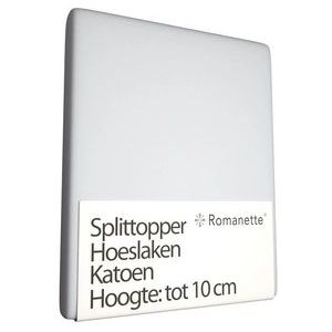 Katoenen Splittopper Hoeslaken Romanette Zilver-180 x 220 cm