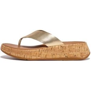 FitFlop Women F-Mode Leather Cork Flatform Platino-Schoenmaat 36