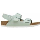 Sandaal Birkenstock Kids Milano HL Rivet Logo Textile Vegan Canvas Surf Green Narrow-Schoenmaat 33