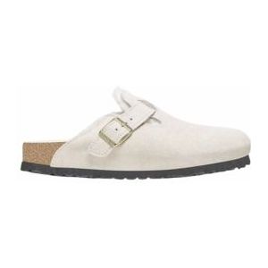Klomp Birkenstock Women Boston Shearling Suede Fur Antique White Narrow-Schoenmaat 41