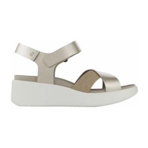 Sandaal ECCO Women Flowt Wedge Lx W Cross Strap Pure White Gold-Schoenmaat 37