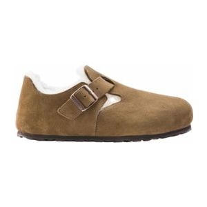 Klomp Birkenstock Unisex London Shearling Suede Leather Tea Narrow-Schoenmaat 40