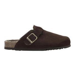 Klomp Scholl Men Olivier F New Suede Sa Mens Dark Brown-Schoenmaat 39