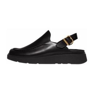 FitFlop Women Gen-FF Leather Back-Strap Moc Mules All Black-Schoenmaat 39
