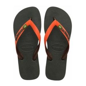 Slipper Havaianas Unisex Brasil Mix Olive Green/Sunset Orange-Schoenmaat 41 - 42