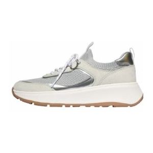 FitFlop Women F-Mode Suede/Knit Flatform Slip-On Laced Sneakers Urban White/French Grey-Schoenmaat 42