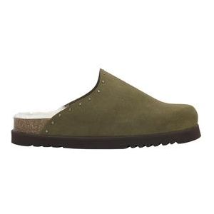 Klomp Scholl Women Fae Studs Suede Sa Khaki-Schoenmaat 42