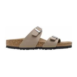 Slipper Birkenstock Women Sydney BS Synthetics Soft Birki Vegan Gray Taupe Narrow-Schoenmaat 39