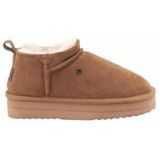 Warmbat - Tanbar - Pantoffels - Cognac - Suède - Merinowol Voering