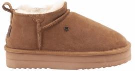 Warmbat - Tanbar - Pantoffels - Cognac - Suède - Merinowol Voering