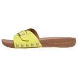 FitFlop Women iQushion Adjustable Buckle Leather Slides Sunny Lime-Schoenmaat 39