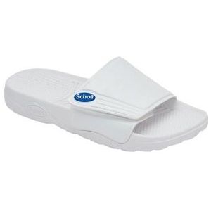 Scholl - Nautilus - Slipper - Wit - 100% PVC - Klittenbandsluiting