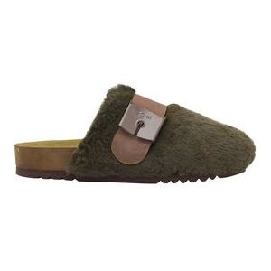 Klomp Scholl Women Alaska 3.0 Synthetic Fur Gr Forest-Schoenmaat 40