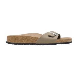 Slipper Birkenstock Women Madrid Synthetics Soft Birki Vegan Gray Taupe Narrow-Schoenmaat 42