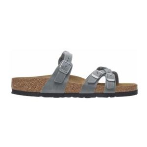 Sandaal Birkenstock Women Franca Braided Natural Leather Oiled Basalt Gray Narrow-Schoenmaat 38