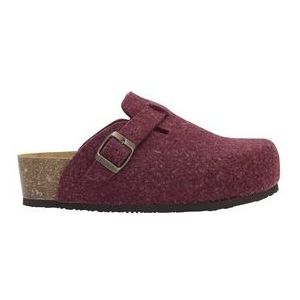 Klomp Scholl Women Charlene Buckle Felt Plum-Schoenmaat 39