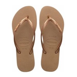 Slipper Havaianas Women Slim Logo Metallic Rose Gold-Schoenmaat 35 - 36