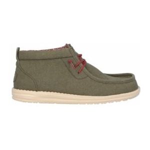 Instapper HEYDUDE Men Wally Mid Waxed Canvas Olive-Schoenmaat 40