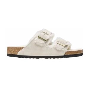 Slipper Birkenstock Women Arizona Shearling Suede Fur Antique White Narrow-Schoenmaat 38