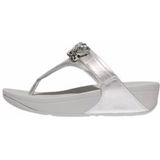 FitFlop Women Lulu Jewel-Deluxe Metallic-Leather Toe-Thongs Silver-Schoenmaat 42