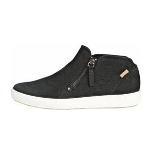 ECCO - Soft 7 High Top Zip - Sneaker - Black - Nubuckleer