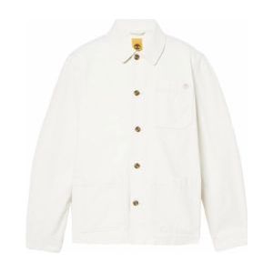 Jas Timberland Men Kempshire Washed Canvas Chore Jacket Vintage White-XL