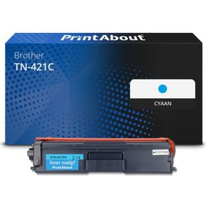 PrintAbout huismerk Toner TN-421C Cyaan Geschikt voor Brother