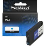 PrintAbout huismerk Inktcartridge 963 (3JA23AE) Cyaan Geschikt voor HP