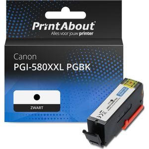PrintAbout huismerk Inktcartridge PGI-580XXL PGBK Zwart Extra hoge capaciteit Geschikt voor Canon