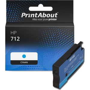 PrintAbout huismerk Inktcartridge 712 (3ED67A) Cyaan Geschikt voor HP
