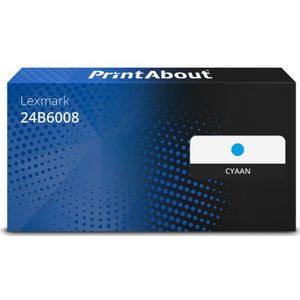 PrintAbout huismerk Toner 24B6008 Cyaan Geschikt voor Lexmark