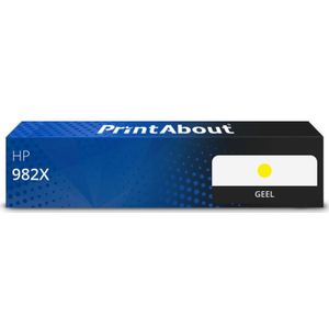 PrintAbout huismerk Inktcartridge 982X (T0B29A) Geel Hoge capaciteit Geschikt voor HP