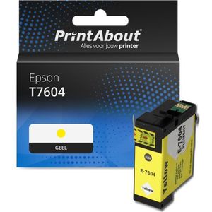 PrintAbout huismerk Inktcartridge T7604 Geel Geschikt voor Epson