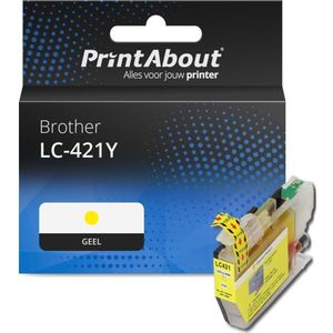 PrintAbout huismerk Inktcartridge LC-421Y Geel Geschikt voor Brother